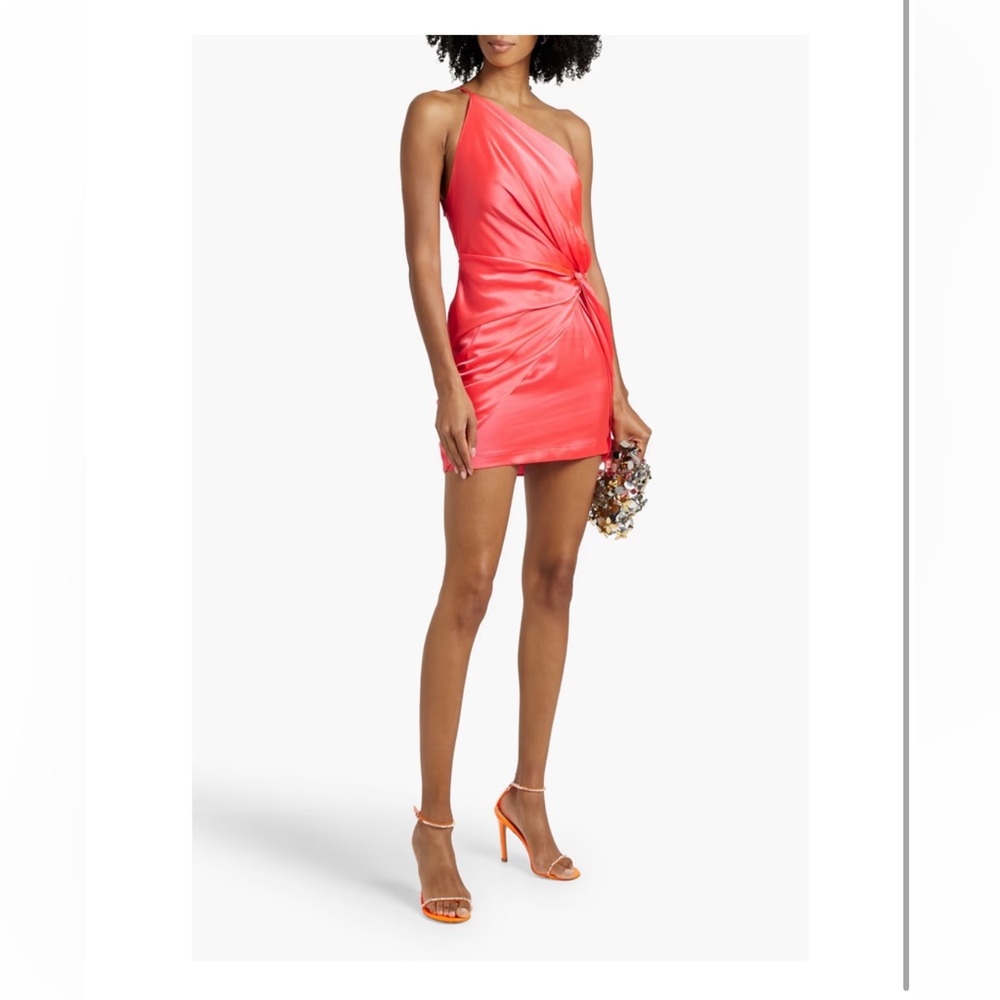 Michelle Mason Twist Knot Mini Dress Silk Pink Size 4